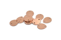 Bakır Damla Tılsımı, 2 Delikli 12 Ham Bakır Damla Tılsımı, Damgalama Boşlukları (12x0,70 mm) M01419