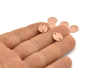 Bakır Damla Tılsımı, 2 Delikli 12 Ham Bakır Damla Tılsımı, Damgalama Boşlukları (12x0,70 mm) M01419