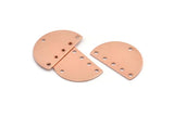 Semi Circle Charm, 10 Raw Copper Half Moon Charms With 6 Holes, Blanks, Stamping Blanks (22x14x0.70mm) M01434