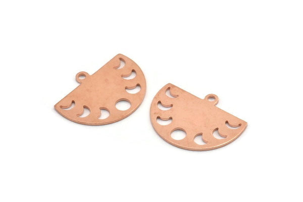 Bakır Ay Tılsımı, 1 Döngülü 10 Ham Bakır Ay Evresi Tılsımı (22x17x0,70 mm) M01440