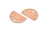 Bakır Ay Tılsımı, 2 Delikli 10 Ham Bakır Ay Evreleri Tılsımı (22x14x0,70 mm) M01441