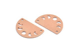 Bakır Ay Tılsımı, 2 Delikli 10 Ham Bakır Ay Evreleri Tılsımı (22x14x0,70 mm) M01441