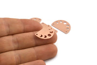 Bakır Ay Tılsımı, 2 Delikli 10 Ham Bakır Ay Evreleri Tılsımı (22x14x0,70 mm) M01441