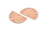 Bakır Ay Tılsımı, 2 Delikli 10 Ham Bakır Ay Evreleri Tılsımı (22x14x0,70 mm) M01437