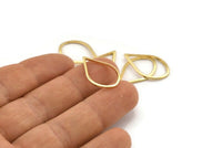Gold Drop Connector, 12 Gold Plated Brass Drop Connectors (23x14x1mm) A1699 Q0846