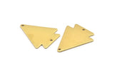 Brass Triangle Charm, 8 Raw Brass Pine Tree Charms With 2 Holes (29x24x0.80mm) A1994
