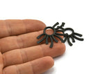 Black Sun Pendant, 2 Oxidized Black Brass Sun Pendants (37.5x24.5x2mm) E206 S1152