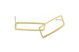 Brass Rectangle Earring, 8 Raw Brass Rectangle Stud Earrings (11.4x30.2x1mm) D0220 A2011