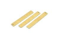 Brass Rectangle Bar, 12 Textured Raw Brass Stamping Blanks With 1 Hole, Necklace Bar (40x6x0.80mm) M01481
