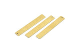 Brass Rectangle Bar, 12 Textured Raw Brass Stamping Blanks With 1 Hole, Necklace Bar (40x6x0.80mm) M01481