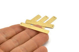 Brass Rectangle Bar, 12 Textured Raw Brass Stamping Blanks With 1 Hole, Necklace Bar (40x6x0.80mm) M01481