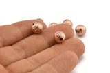 Rose Gold Ball Bead, 12 Rose Gold Plated Brass Spacer Beads, Findings (8mm) D1267 Q0706