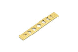 Brass Rectangle Blank, 10 Textured Raw Brass Moon Phases Stamping Blanks (40x6x0.80mm) M01483