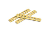 Brass Rectangle Charm, 10 Textured Raw Brass Moon Phases Charms With 2 Holes, Stamping Blanks (40x6x0.80mm) M01485