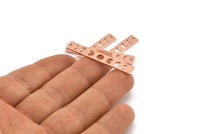 Bakır Dikdörtgen Charm, 1 Delikli 10 Ham Bakır Ay Evreleri Charm'ı, Damgalama Boşlukları (40x6x0,80 mm) M01480