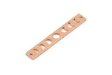 Copper Rectangle Charm, 10 Raw Copper Moon Phases Charms With 2 Holes (40x6x0.80mm) M01479