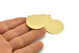 Brass Round Charm, 6 Raw Brass Stamping Blanks With 1 Loop, Stamping Tags (33x30x0.80mm) M01497