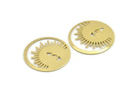Brass Eye Charm, 4 Raw Brass Eye Charms (30x0.80mm) M01498