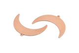 Copper Moon Charm, 10 Raw Copper Crescent Moon With 1 Loop (36x12x0.80mm) M01472