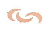 Copper Moon Charm, 10 Raw Copper Crescent Moon With 1 Loop (36x12x0.80mm) M01472
