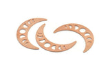 Coppe Moon Blank, 10 Raw Copper Moon Phases Stamping Blanks (36x9x0.80mm) M01471
