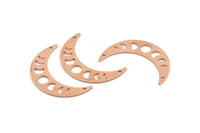 Bakır Ay Tılsımı, 2 Delikli 10 Ham Bakır Ay Evresi Tılsımı (36x9x0,80 mm) M01467