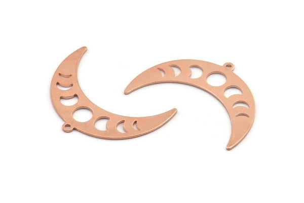 Bakır Ay Tılsımı, 1 Döngülü 10 Ham Bakır Ay Evresi Tılsımı (36x12x0,80 mm) M01468