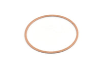 Rose Gold Circle Connector, 2 Rose Gold Plated Brass Circle Connectors (60x2x1mm) D990 Q1062