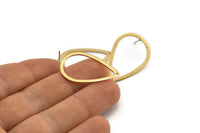 Brass Drop Earring, 8 Raw Brass Drop Stud Earrings With 1 Hole, Earrings (30x20x0.90mm) D1360 A1931