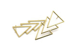 Gold Triangle Earring, 2 Gold Plated Brass Triangle Stud Earrings (46x21x1mm) E034 A1216 Q0847