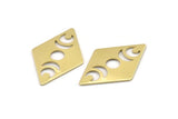 Brass Diamond Blank, 6 Raw Brass Moon Blanks, Rhombus Blanks (40x26x0.80mm) M01669