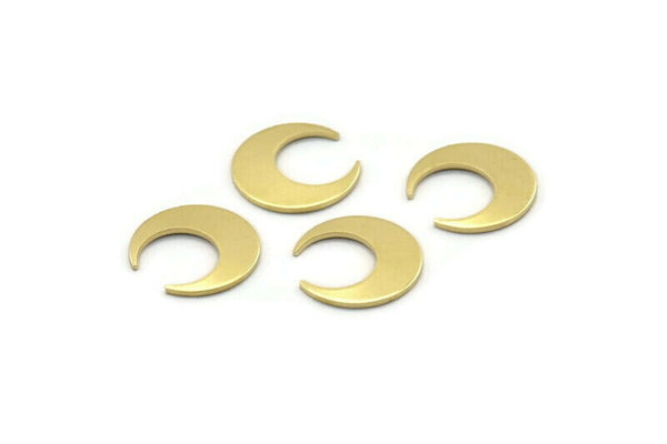 Brass Moon Blank, 12 Raw Brass Crescent Moon Blanks (14x13.5x0.80mm) M01651