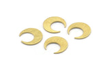 Brass Moon Blank, 12 Textured Raw Brass Crescent Moon Blanks (14x13.5x0.80mm) M01649
