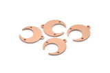 Copper Moon Charm, 12 Raw Copper Crescent Moon With 1 Loop And 2 Holes, Earrings (16x14x0.80mm) M01633