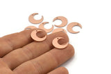 Copper Moon Charm, 12 Raw Copper Crescent Moon Charms With 1 Hole (14x13.5x0.80mm) M01630