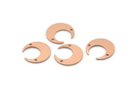 Bakır Ay Tılsımı, 2 Delikli 12 Ham Bakır Hilal Ay Tılsımı (14x13,5x0,80 mm) M01629