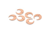 Bakır Ay Tılsımı, 2 Delikli 12 Ham Bakır Hilal Ay Tılsımı (14x13,5x0,80 mm) M01631