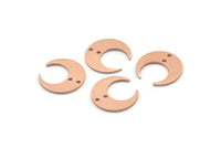 Bakır Ay Tılsımı, 2 Delikli 12 Ham Bakır Hilal Ay Tılsımı (14x13,5x0,80 mm) M01631