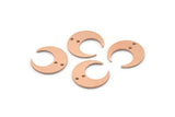 Bakır Ay Tılsımı, 2 Delikli 12 Ham Bakır Hilal Ay Tılsımı (14x13,5x0,80 mm) M01631