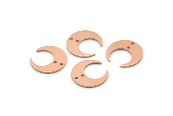 Bakır Ay Tılsımı, 2 Delikli 12 Ham Bakır Hilal Ay Tılsımı (14x13,5x0,80 mm) M01631
