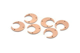 Copper Moon Charm, 12 Raw Copper Crescent Moon Charms With 3 Holes (14x13.5x0.80mm) M01632