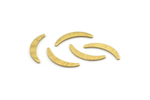 Brass Moon Blank, 100 Textured Raw Brass, Crescent Moon, Brass Blanks (17x2.5x0.80mm) M01662