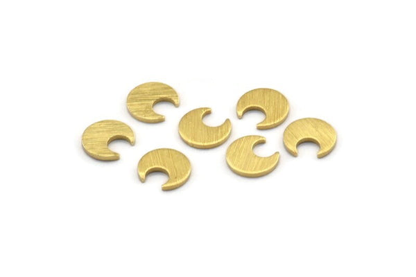 Brass Moon Blank, 250 Textured Raw Brass, Crescent Moon, Brass Blanks (7x0.80mm) M01659