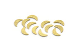 Brass Moon Blank, 100 Textured Raw Brass, Crescent Moon, Brass Blanks (9x3x0.80mm) M01660