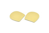 D Shape Blank, 12 Raw Brass D Shaped Stamping Blanks, Findings (20x19x0.80mm) M01642