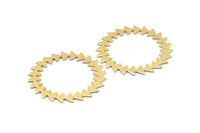 Brass Circle Charm, 2 Raw Brass Circle Charms, Brass Connectors, Findings, Connectors (42x0.80mm) M01618