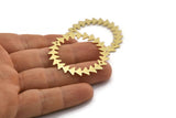 Brass Circle Charm, 2 Raw Brass Circle Charms With 2 Holes, Brass Pendants, Findings, Connectors (42x0.80mm) M01619