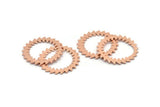 Copper Circle Charm, 2 Raw Copper Circle Charms, Copper Connectors, Findings, Connectors (25x0.80mm) M01624