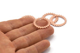 Copper Circle Charm, 2 Raw Copper Circle Charms, Copper Connectors, Findings, Connectors (25x0.80mm) M01624