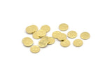 Brass Round Tag, 100 Hammered Raw Brass Round Stamping Blanks, Findings (6x0.80mm) M01494
